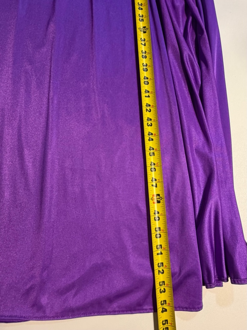 VINTAGE violet purple nylon silky nightgown slip dress maxi side slit lace sexy - Picture 11 of 13